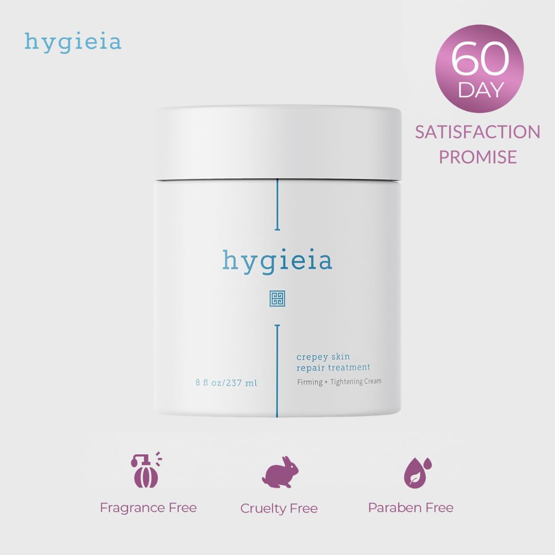Bririline Hygieia Crepey Skin Full Body Moisturiser - Tighten & Smooth Crepey Skin - Anti-Ageing with Hyaluronic Acid, AHAS and Natural Oils for Rejuvenation & Gentle Skin Formation, 225 g