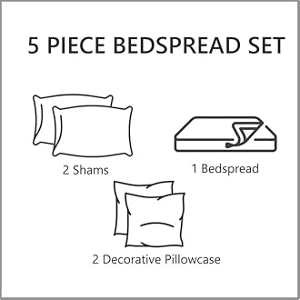 CHIXIN Bedspread Coverlet Set Queen Size - Lightweight Bedding Cover - Beautiful Stitching - 5 Piece Reversible Bedspread - Gorgeous Damask Paisley Pattern (Queen, Wine Red)