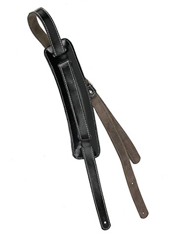 Walker & Williams C-19 Classic Black Vintage Style Rockabilly Guitar Strap Premium Signature Soft Grain Leather Extra Long For Acoustic, Electric, And Bass Guitars #TOP1