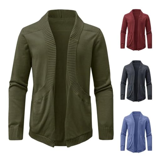 Men Casual Knit Cardigan Sweater V-Neck Classic Fit Spring Autumn Soft Top Lightweight Outerwear2