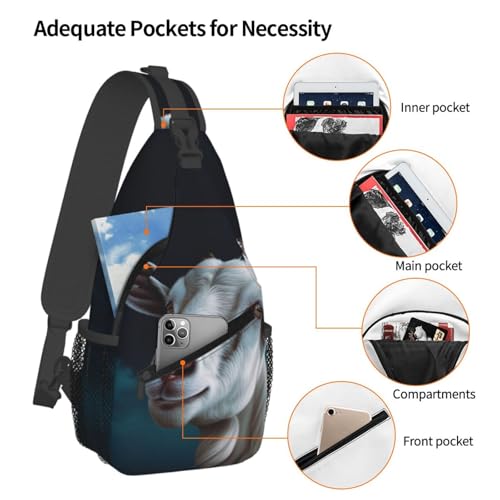Mochila tipo sling negra para transporte al aire libre miniatura 3