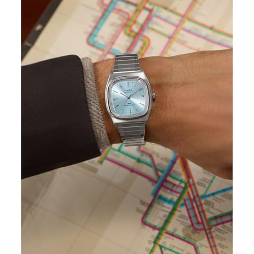 Image of TIMEX Square 34mm Blue Dial Mechanical Automatic Men Watch - TW2Y66700IK