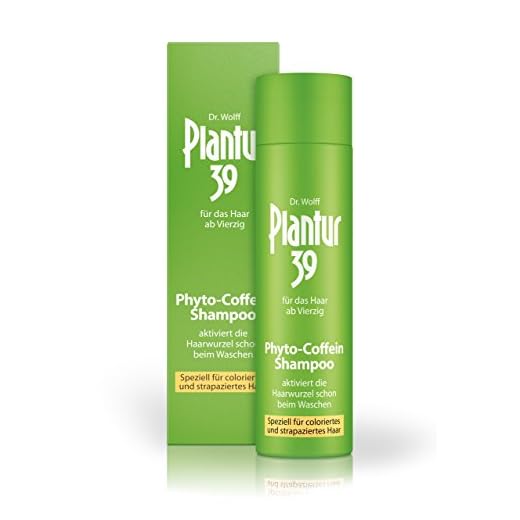 Plantur 39 Phyto-koffeinschampo – speciellt för färgat och skadat hår – vårdande schampo för att förhindra menopausal håravfall – 1 x 250 ml