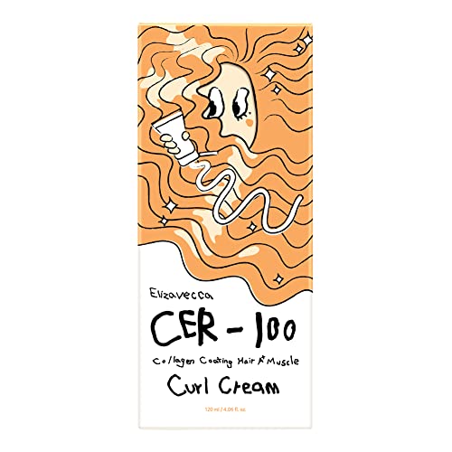 Elizavecca Cer-100 Collagen Coating Hair A+ Muscle Curl Cream 120Ml - Hair Curl Cream | Curl Cream For Wavy Hair | Real Water Curl Cream | With Argan Oil | Hair-Smoothing Anti-Frizz Cream To Define All Curl Types / Shine For Wavy / Dry Or Damaged Wavy Hair #TOP1