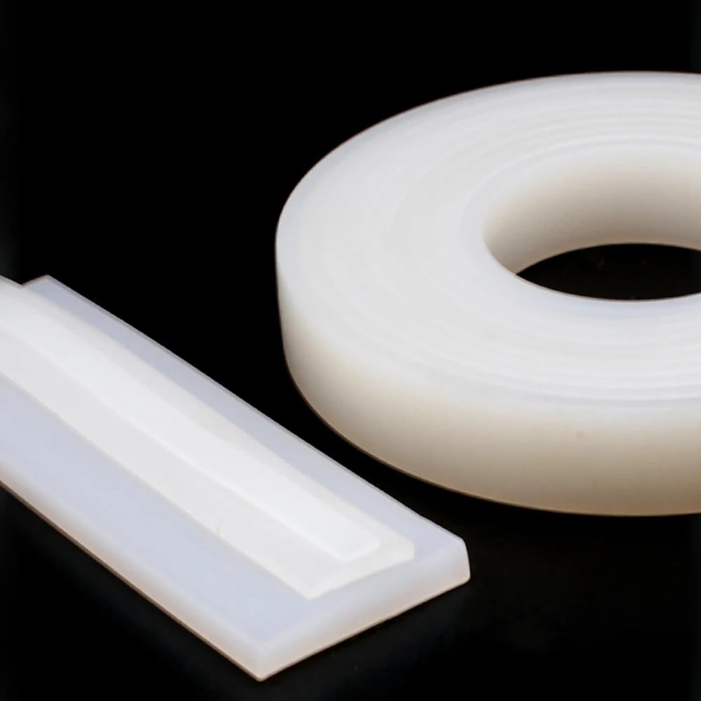 Clear White Silicone Rubber Sealing Strip Non-Slip Buffer Sealing Gasket Heat Resistant Length 3meters, Width 20mm 25mm 30mm 35mm 40mm 50mm(1mmx20mmx3m)