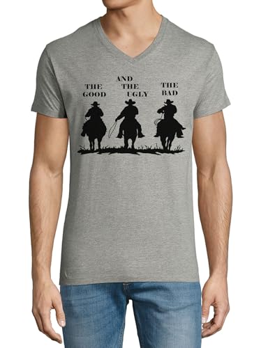 T-shirt col en V coton homme gris XL aux finitions soignées