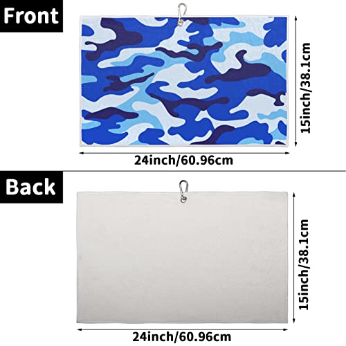 Cfpolar Camo Golf Towel 15 X 24 In, Blue Camo Golf Towels Golf Gifts For Men, Quick Dry Lightweight Golf Club Cleaning Towel Absorbent Microfiber Gym Towel For Outdoor Sports #TOP2