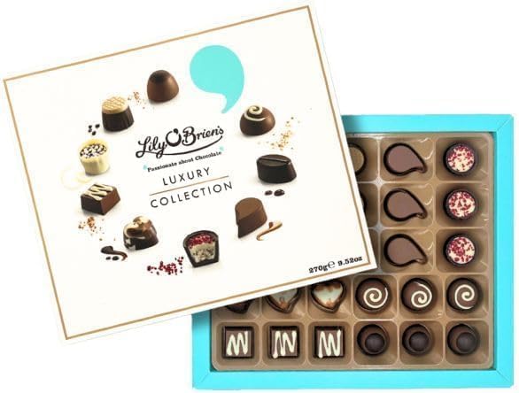 Lily O Brien Chocolate Desserts 27 Chocolates 270g- Milk White & Dark Chocolate Gift Selection Box Lily O Briens Chocolates UK - Christmas Birthday Valentine Fathers Day Mothers Day