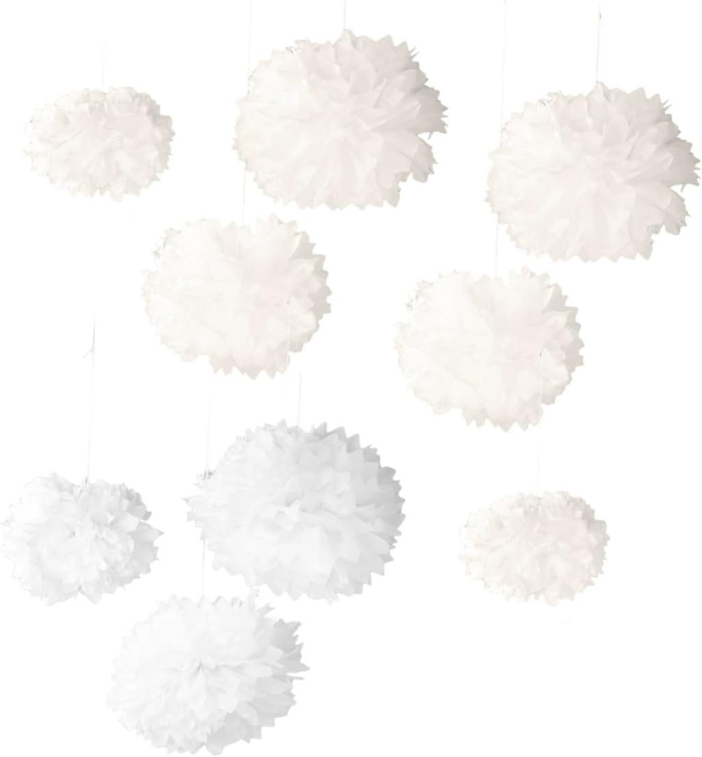 jojofuny 2sets Paper Flower Garland Party Supplies Tissue Pom Poms Party Decorations 9pcs*2