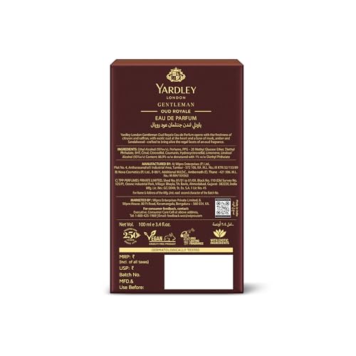 Image of Yardley London Oud Royale | Eau De Parfum | Long Lasting International Perfume for Man | Saffron Oud Leather Fragrance | Upto 15% dosage | 100ml EDP| Ideal Gift for Man