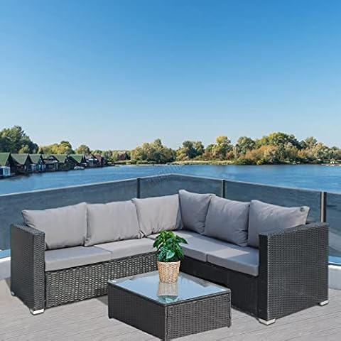 BIRCHTREE 5-Seater Outdoor Rattan Sofa Set Cover