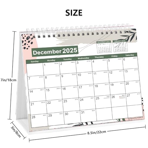 Koncci Desk Calendar 2026-2027, 18 Months from January 2026 to June 2027, 22 x 18cm Standing Flip Calendar with Thick Paper, Month to View with 234 Stickers for School Office Home - Cosy Home Interiors Koncci Desk Calendar 2026-2027, 18 Months from January 2026 to June 2027, 22 x 18cm Standing Flip Calendar with Thick Paper, Month to View with 234 Stickers for School Office Home - Image 3