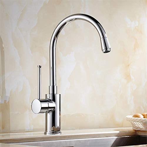 Robinet de cuisine orientable 360 avec aérateur anti-éclaboussures et levier chrome rétro LWX