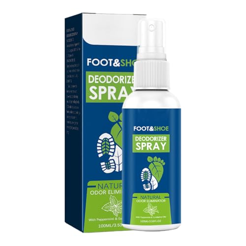Spray Antiolor para Pies,Spray Refrescante para Eliminar Olores en Zapatos - Envase 100ml con Extractos Vegetales, Solución Natural para Gimnasio, Viaje, Camping y Calzado Deportivo