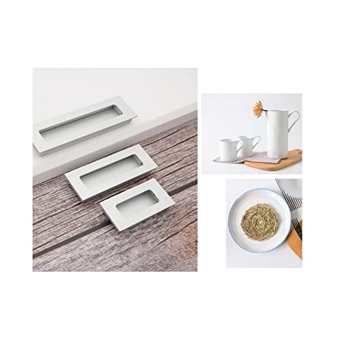 SYDARSYN 4 Pack Sliding Door Handle Tatami Cabinet Drawer Knob Rectangular Recessed Concealed Handles with Screws (Matte, 128mm) - Image 3