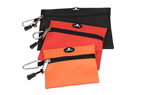 Case4Life Juego de 3 Bolsas de Herramientas Resistente Multiusos Organizadores con Mosquetón para liberación rápida - Garantía de por vida