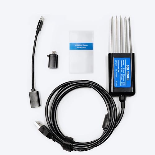 Image of LABART Professional 8 in 1 Soil Tester Temperature Moisture EC PH NPK Soil Sensor Portable USB Type-C for Agriculture with Android App inbuild