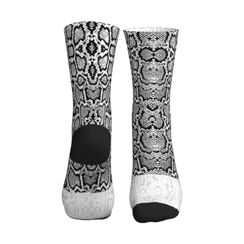 Black White Snake Skin Women Men Mid Tube Crew Socks Athletic Running Socks Sport Wicking Suitable Gym Hiking2