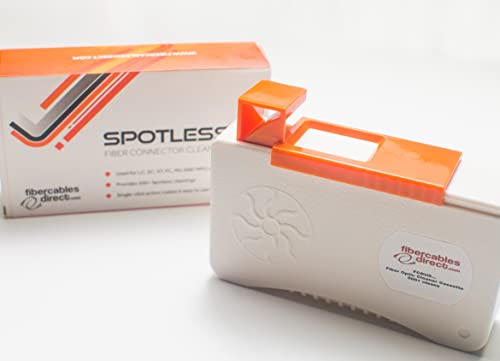 FCD Spotless II Fiber Cleaner LC SC ST FC MTRJ MU MPO MTP Connectors | 500+ Microfiber Cleaning Clicks/Tape Usage Window | Wide Cleaning Strip Cleans Multiple Contacts in One Click