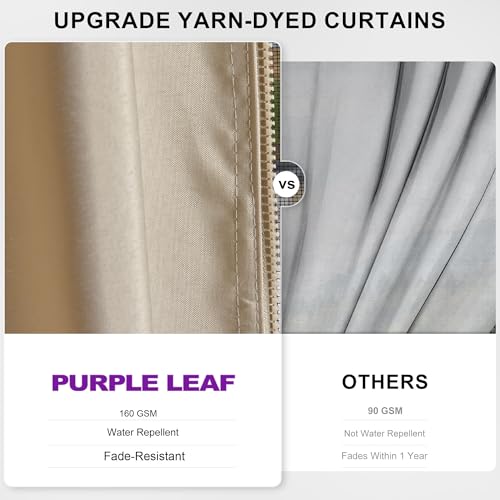 PURPLE LEAF 12’ X 14’ Outdoor Hardtop Gazebo Metal Frame Galvanized Steel Double Roof with Curtains and Nettings for Patio Desk Backyard Bronze - Image 5