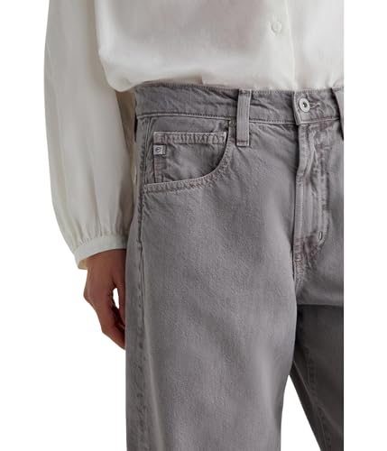 AG Women's Hattie High-Rise Crop Barrel in Sulfur Pebble Grey3