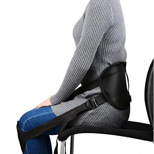 KRETIX Polyester Adjustable Lower Back Support Waist Protector For Men's/Women's Posture Corrector Belt With Knee Pad Belt, 1Pc(Black)
