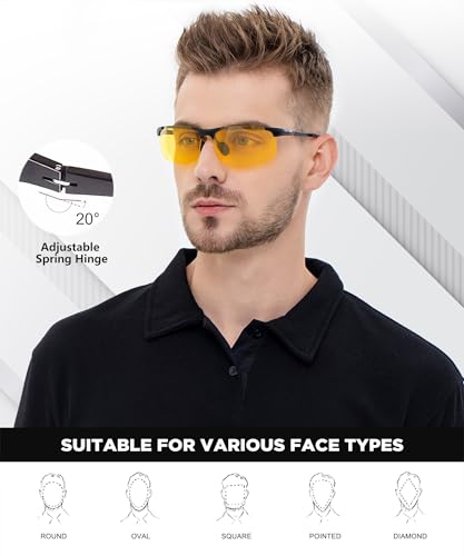Image of ANYLUV Polarized Sunglasses for Men Carbon Fiber Sunglasses with UV400 Protection for Fishing Driving Gift