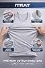 3PK Mens Sleeveless Vests 100% Cotton Gym Top Summer Training Gym Bodybuilding Tank Tops Basic Plain Colour Casual Undershirt (M, Grey) #3