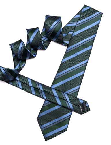 Image of Barry.Wang Mens Tie Set Plaid Check Neckties Formal Business Wedding Luxury Pocket Square Cufflinks