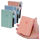 STNRST-IN 3 Pack Small Journal, Small Notebook with 3 Pens, A7 Hardcover Pocket Notebook Ruled 3.1
