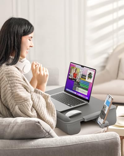 Image of SAIJI Lap Desk with Cushion, Computer Laptop Stand, Lap Laptop Table