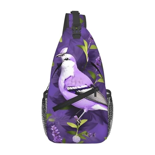 Mochila tipo bandolera MYPIKY color negro floral lavanda