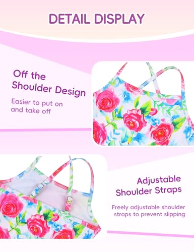 Image of Girls Swimsuit Sleeveless Bathing Suits Back Cutout Summer Swimwear with Removable Chest pad 6-14 Years