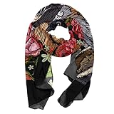 Bufanda para la cabeza, bufanda de gasa para el pelo, bufandas para mujer, hermosa mofeta rosa, Varios colores