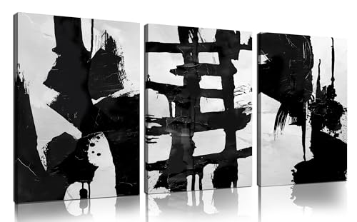 WVMAPTA Abstract Prints Wall Art for Living Room Black and