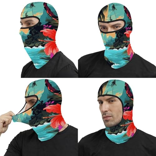 Pasamontañas para hombres y mujeres con estampado Hello Hawaii, mascarilla térmica para clima frío, para motociclismo y esquí miniatura 5