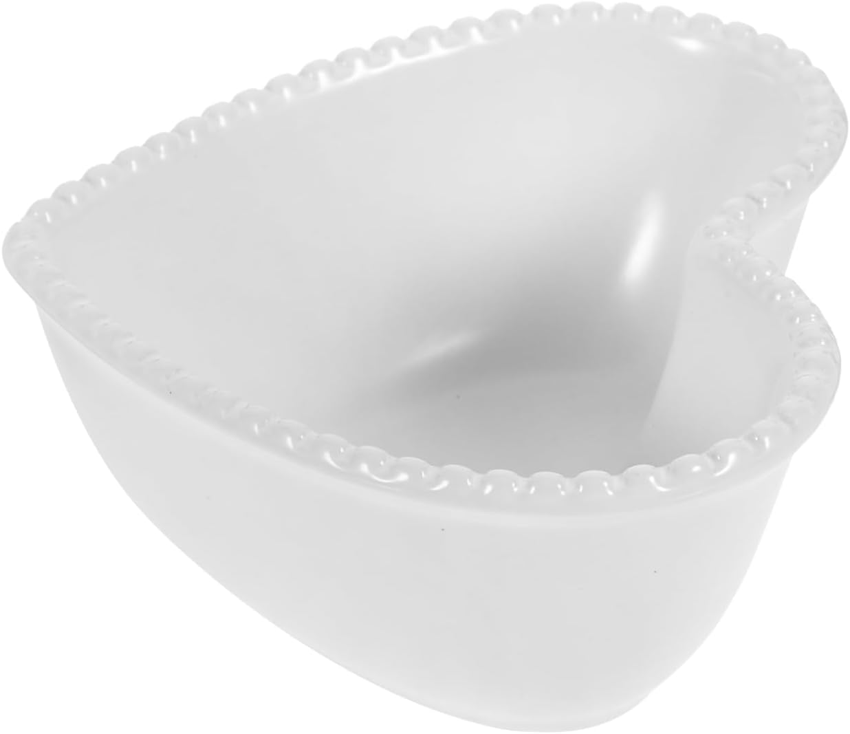 Luxshiny Heart Shaped Ceramic Dessert Bowl - Serving Bowl for Fruit Salad Snacks and Food Elegant Heart Serving Dish for Home Kitchen Restaurant