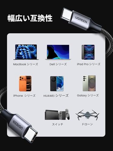 UGREEN USB Type C ケーブル PD対応 60W 1M