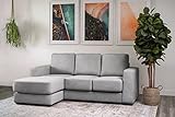 Abbyson Living Elliot Sofa - Transitional Design, Fabric, Reversible Chaise, Light Gray