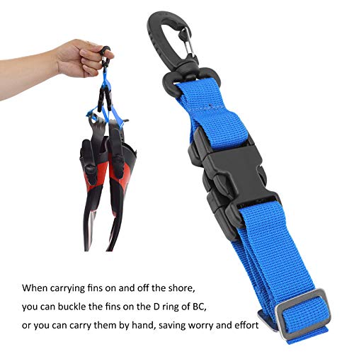 Sangle de maintien pour palmes de plongée bleue avec boucle de suspension rapide - 7