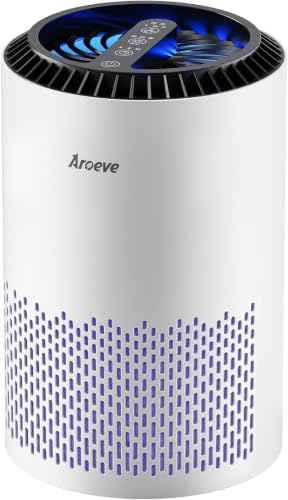 Image of AROEVE Air Purifiers for Bedroom Home, Air Purifier For Smoke Pollen Dander Hair Smell Air Cleaner with Sleep Mode Speed Control For Bedroom Office, MK01- White(Available-for California) (Pack of 9)
