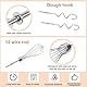 Lyreh 2stk Knethaken Handmixer für Kitchenaid, Ersatz Knethaken aus Edelstahl mit 1stk Schneebesenaufsatz für Kitchenaid Handmixer KHM-5KSM KSM KSMO KSMH