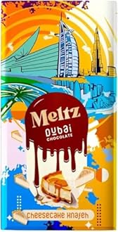 Meltz Pistachio Dubai Chocolate Cheesecake Bar 192g - Filled With Premium Crispy Kataifi - Luxury Rich Milk Chocolate, Individually Wrapped - Perfect Dubai Sweets Treat Box Dairy Gift (Pack of 1)