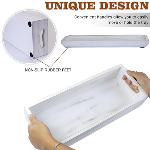 Toilet-Tank-Tray-for-Modern-White-Bathroom-Decor-Set-of-2-Acacia-Toilet-Tank-Topper-Paper-Storage-Decorative-Organizer-Box-Wood-Vanity-Tray-for-Counter-Decor-Dresser-Tops-White Toilet Tank Tray for Modern White Bathroom Decor Set of 2 Acacia Toilet Tank Topper Paper Storage Decorative Organizer Box Wood Vanity Tray for Counter Decor Dresser Tops White