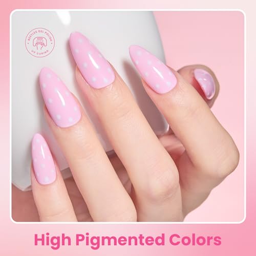 Image of Beetles Pink Gel Polish Set, 20 Colors Dare to Bare Gel Nail Polish | Hot Nude White Glitter Shade,Soak off Uv Led Manicure Kit, with 3Pcs Base&Top Coat for DIY Gift Women