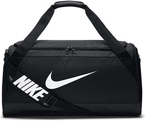 Nike Men Brasilia 6 Duffel Bag - Black/Black/White, 71.1 x 28 x 33 cm