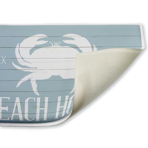 Stupell Industries Beach House Entry Crab Plush Bathroom Mat & Bath Rug, Soft Quick-Dry Non-Slip Bathroom Rug with Recycled Foam Cushion, Coastal Beach House Nautical Design by Kim Allen, 18"x30" - Image 3