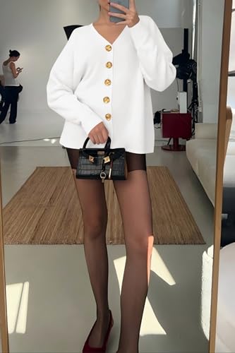 Cicy Bell Womens Button Up Cardigan Sweaters Blazer Trendy Lightweight V Neck Long Sleeve Sweater Tops4