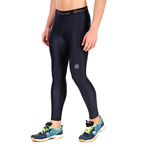 Recharge Men Polyester Sports Compression Pant/Legging/Full Tights