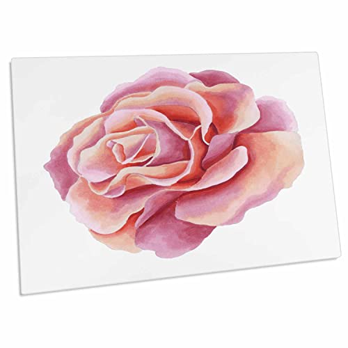 3dRose Alfombrilla de escritorio rosa acuarela grande